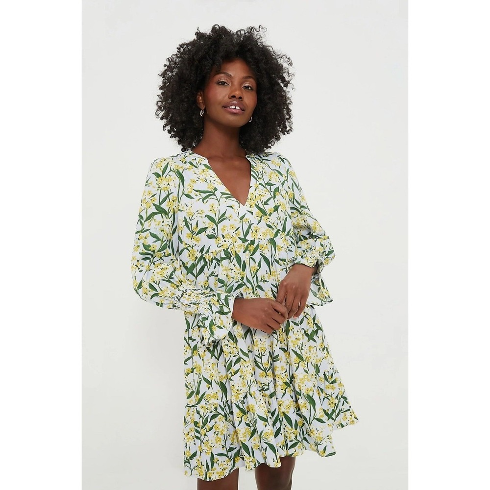 Tuckernuck Pomander Place Kenzo V-Neck Floral Tiered Dress Large Palmetto Garden